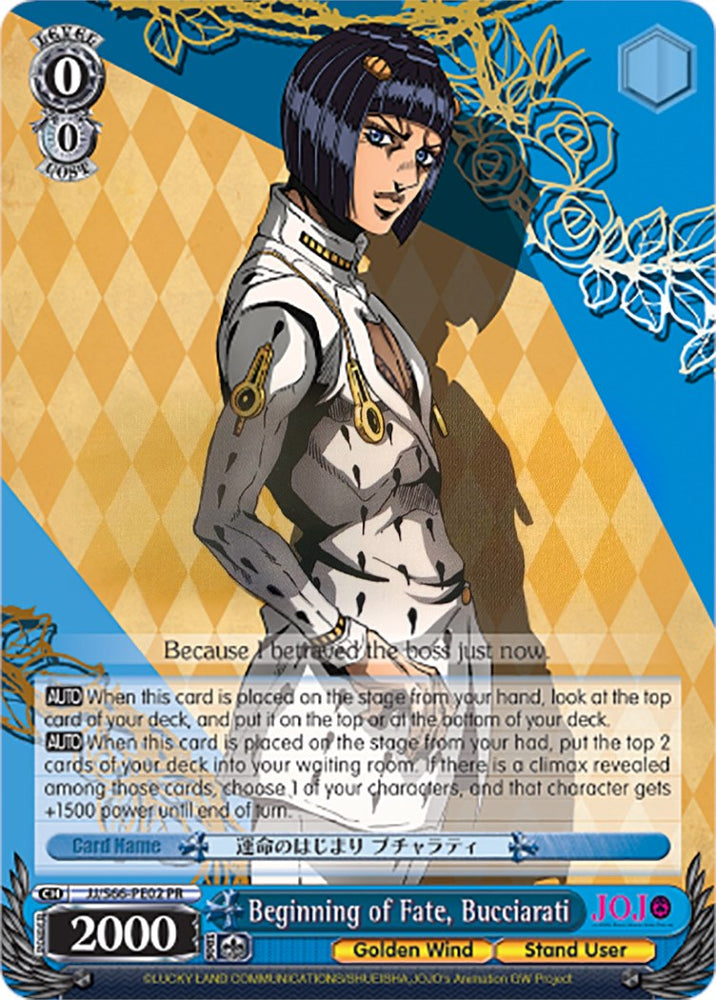 Beginning of Fate, Bucciarati (JJ/S66-PE02 PR) (Promo) [JoJo's Bizarre Adventure: Golden Wind]